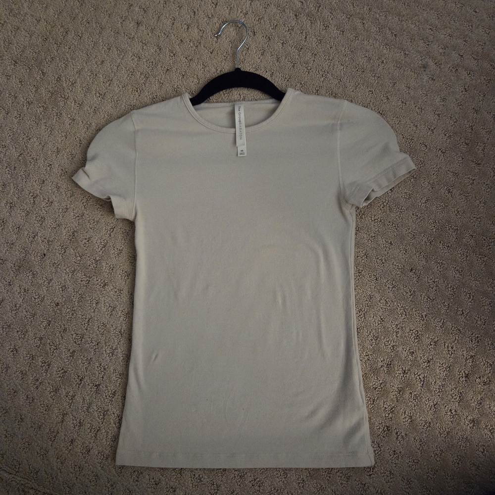 Babaton Short Sleeve Crewneck Tee in Cream / Off White